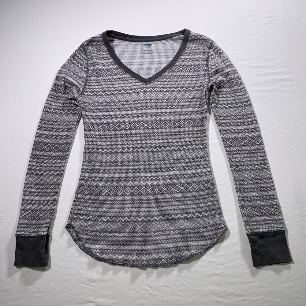 Old Navy Gray Patterned Women's Top